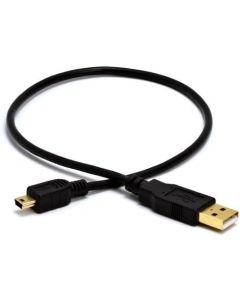USB Type A Male / Mini-B Male Cable, 5 Pin, Black, 1 ft