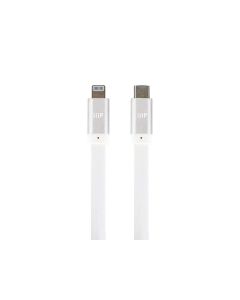 Monoprice Apple MFi Certified Flat Lightning to USB Type-C and Sync Cable - 6 Feet - White | Compatible with iPod, iPhone, iPad w/Lightning Connector