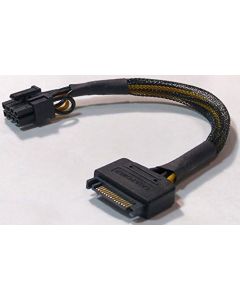15-Pin SATA Male to 8-Pin (6+2 Pin) PCI-Express Female Video Card Power Adapter Cable