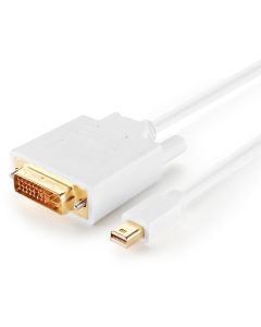 TNP Mini DisplayPort to DVI Adapter Cable (6FT) - Thunderbolt 2 Compatible Male mDP to DVI Video Converter Connector Cord Wire Plug Supports 1080P Full HD Resolution - White