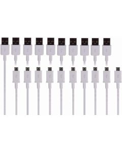 tekSonic 10-Pack Micro USB Cable Wholesale Lot (Bulk Discount) - 1 M/3.3 ft Universal Charging Sync and Charge Micro USB to USB A Cords, Data Cable for Samsung Galaxy, HTC, LG, Android, Windows Phone