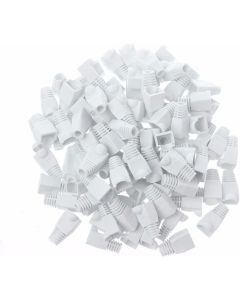GFORTUN 100pcs RJ45 Cat6 Cat5E Ethernet Cable Snagless End Boots Cap Connector Cover Modular (White)