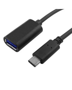J-Tech Digital USB 3.1 Type-C Male to USB 3.0 A Female Host Cable 1.6ft, Type C USB C OTG Cable Adapter for New MacBook, Chromebook Pixel and Apple TV 4th Generation (Black)