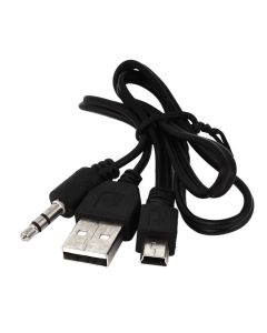 EAGLEGGO USB2.0 Charging Cord to Mini B Male and 3.5mm Jack Plug Audio Cable for iHome IHM60 IHM61 IHM59 Speakers MP3/MP4 Bluetooth Speaker (Mini USB)