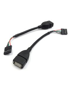 Duttek 5 pin USB Header to USB Dupont Cable, USB 2.0 Type A Female to Dupont 5 Pin Female Header Motherboard Cable Cord (AF/5Pin 0.1M)(2-Pack)